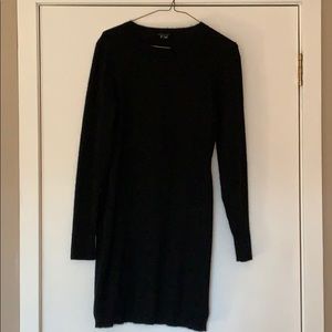 Theory Black Long-sleeve Sweater-Dress